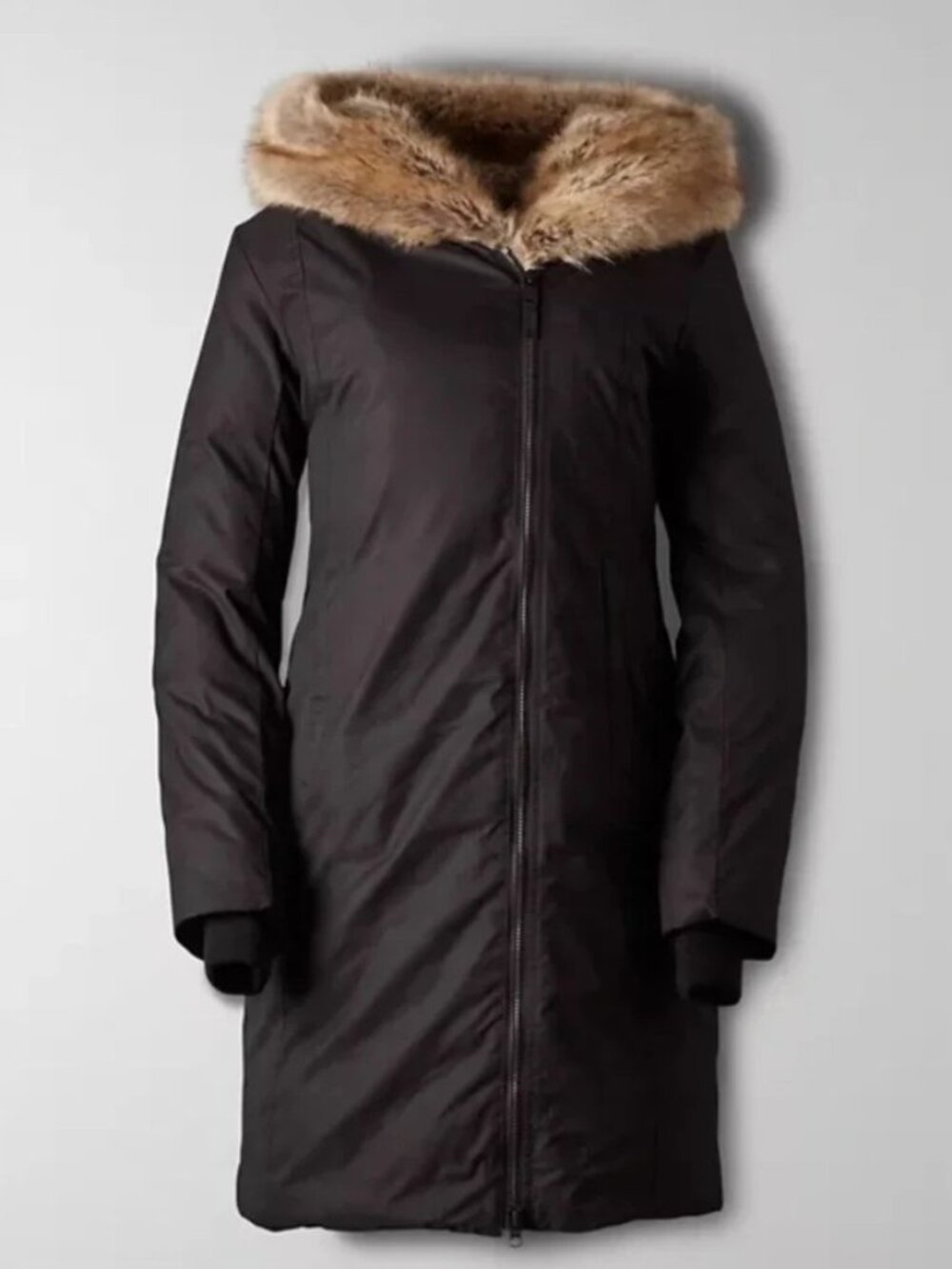 Aritzia Babaton Gilligan/St. Moritz Black Goose Down Parka with Faux Fur Hood S